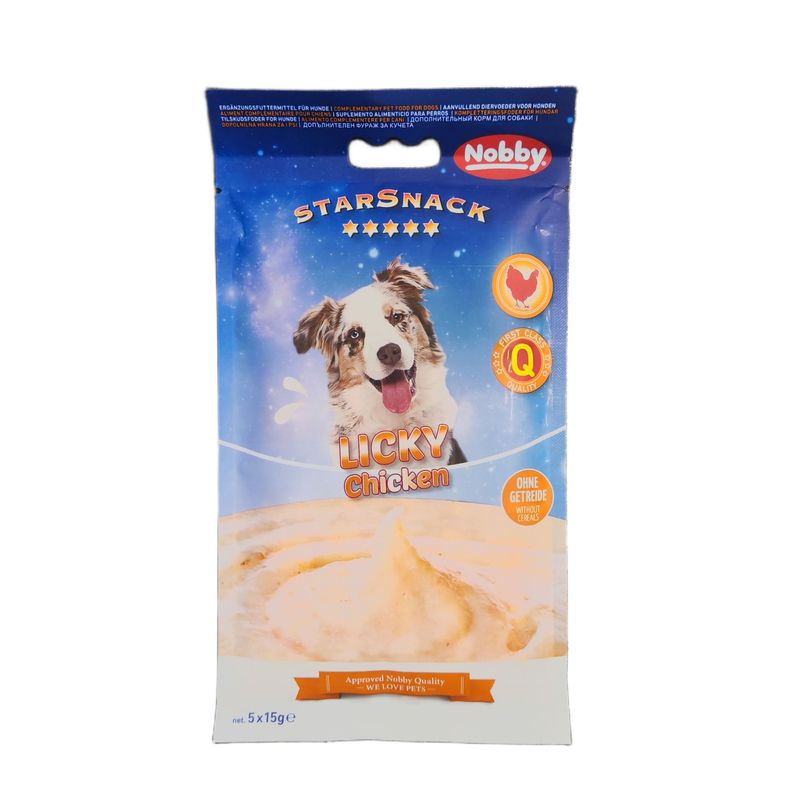 بستنی سگ نوبی مدل licky chicken طعم مرغ وزن 75 گرم  بسته 5 عددی